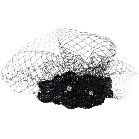 Bandeau vintage 2024 avec masque en maille, serre-tête à strass, style cage à oiseaux, pour femme (1/5)