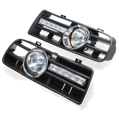 x Feux de calandre LED anti-brouillard pour pare-chocs de Golf 4 Mk4 IV (1997-2006) - Noir (1/4)