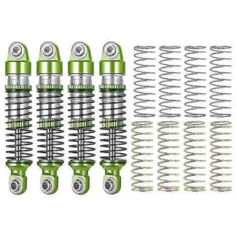Lot de 4 amortisseurs à huile en métal pour voiture RC crawler Trx4m -4m 1/18, pièces et accessoires de mise à niveau, vert (1/4)