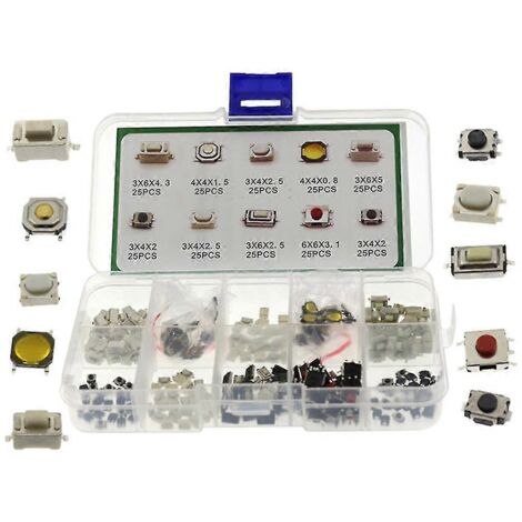 Kit de 250 composants pour la réparation de télécommandes de voiture : petits interrupteurs à bouton tactile. (1/5)