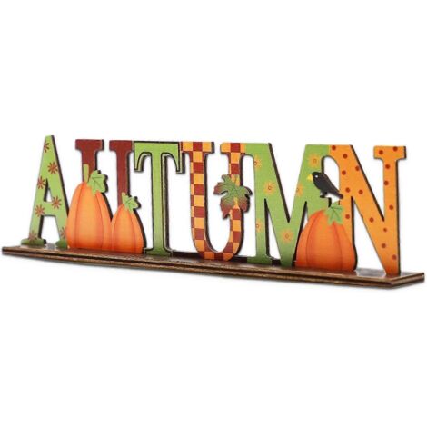 Panneaux de Thanksgiving, décorations automnales en bois, centres de table de Thanksgiving, citrouille, lettres décoratives d'automne, décorations pour la fête d'automne (1/5)