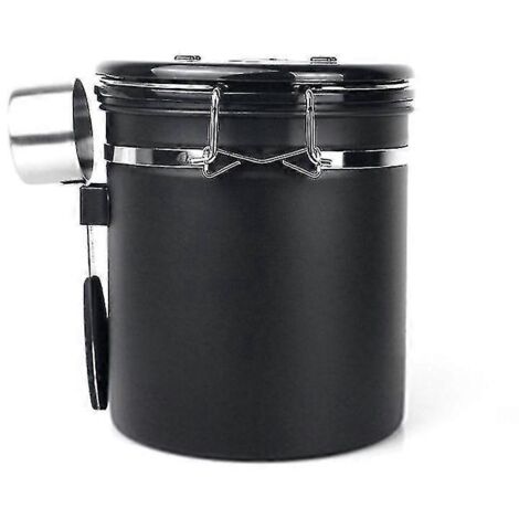 Boîte hermétique en acier inoxydable 304 pour grains de café, thé et fruits secs, avec cuillère, 1,2 l (1/5)