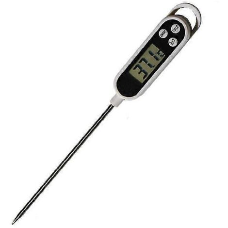 Thermomètre de cuisine numérique pour la cuisson de la viande, de l'eau et du lait, avec sonde de température. (1/5)