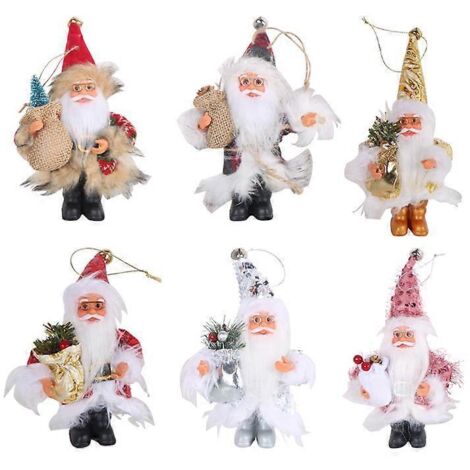 Lot de 3 poupées Père Noël, 3 modèles différents, poupée Père Noël, pendentif lutin, décoration Père Noël, cadeau d'anniversaire pour enfants, famille et amis (1/5)