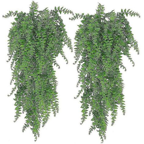 Lot de 2 plantes artificielles suspendues en lierre, décoration murale pour intérieur et extérieur, verdure pour la maison (1/5)