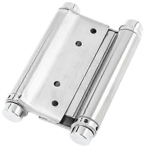 2 charnières de porte en acier inoxydable à double action, antirouille, à visser, à ressort, pour portes battantes de saloon, café ou bar. (1/5)