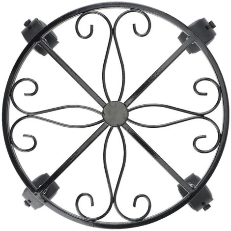 Support à roulettes pour plantes, pot de fleurs de jardin en fer robuste, support pour plantes en pot avec système de verrouillage (1/5)