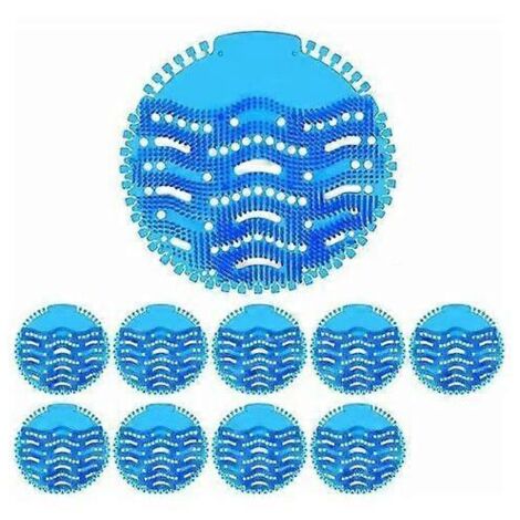 Lot de 10 filtres pour urinoir anti-éclaboussures, désodorisant parfumé, cinq parfums différents, parfum longue durée 30 jours, bleu (1/5)