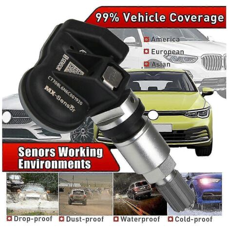 Capteur TPMS programmable (lot de 6) 433 MHz / 315 MHz, capteur de pression des pneus universel 2 en 1 (compatible MX-Sensor). (1/5)