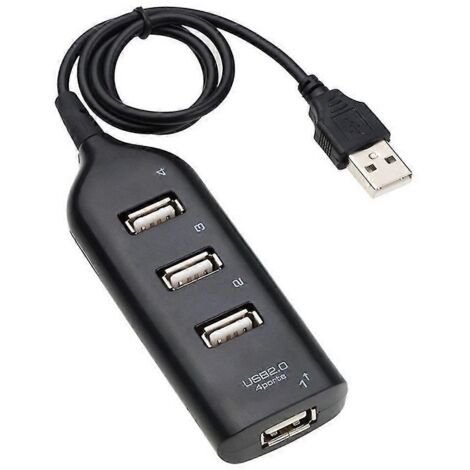 Hub USB 2.0 multi-USB haute vitesse, répartiteur, adaptateur hub USB 4 ports pour ordinateur portable et récepteur A (1/5)