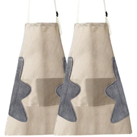Tablier de cuisine imperméable à bavette ajustable pour femme (1/4)