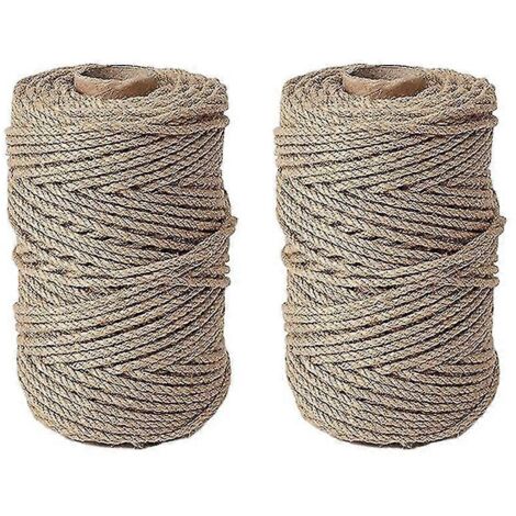 rouleaux de ficelle naturelle à 3 brins, idéale pour emballer des cadeaux de Noël à motifs botaniques, faits main. (1/5)