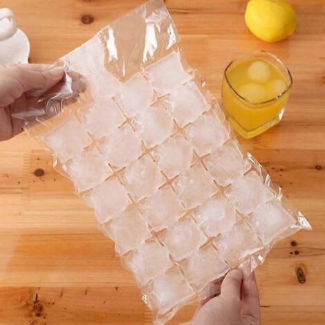Sachets à glaçons, 24 glaçons x 10 sachets, sachets à glaçons jetables transparents et auto-scellants, moules à glaçons, sachets à glaçons (1/5)