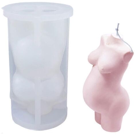 Moule à bougie en silicone en forme de corps de femme enceinte, pour la création de bougies, savons et autres objets artisanaux. (1/5)