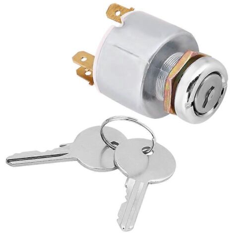 Interrupteur d'allumage universel 12 V en aluminium pour voiture, à 3 positions, avec 2 boutons (SPB501). Compatible avec la plupart des motos et bateaux. (1/5)