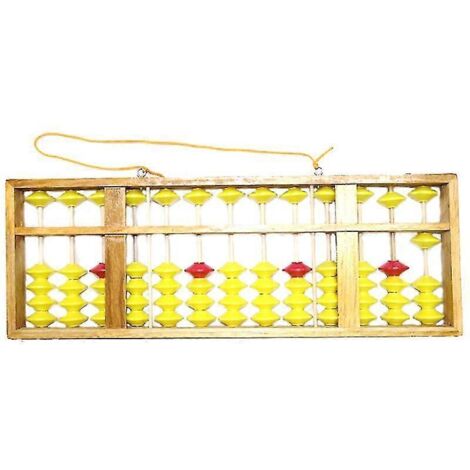 Boulier chinois à 13 colonnes, support en bois, grand format, outil mathématique non-abaque (Soroban chinois) pour enfants (1/5)