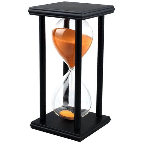 Couleurs Sablier en bois de 60 minutes, horloge décorative, cadeau unique. Type : cadre noir. (1/5)