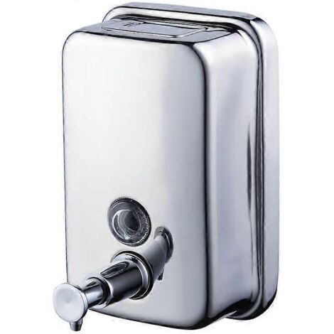 Distributeur de savon mural 500 ml (18 oz) pour cuisine et salle de bain, acier inoxydable, chrome poli (1/5)