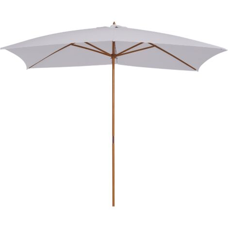 Parasol de Jardin 2x3 m en Bois Verni avec Toile Amovible, Blanc (1/5)