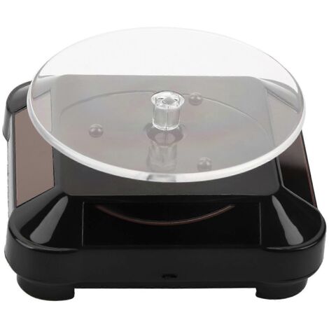 Présentoir solaire rotatif à 360° pour montres, téléphones et bijoux, avec éclairage LED (noir) (1/5)