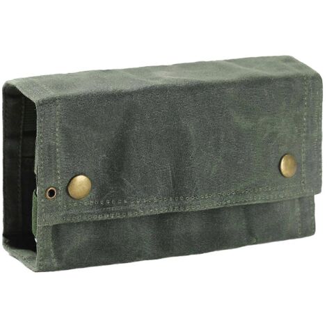 Sac à épices pliable en toile, 9 poches, pour camping, barbecue et pique-nique, vert olive. (1/5)