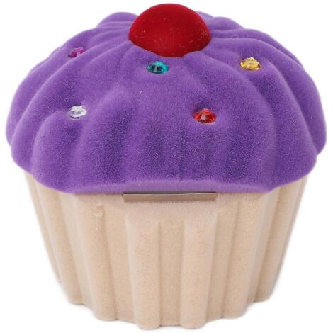 Boîte à bagues portable violette floquée, étui de rangement pour boucles d'oreilles et bijoux, idéale pour les voyages, les demandes en mariage et les mariages. (1/5)