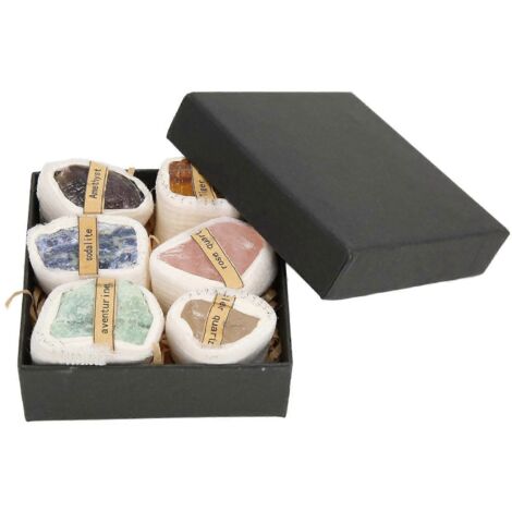Lot de 6 pierres de chakra colorées, portables et mignonnes pour la santé et la guérison énergétique des chakras (1/5)