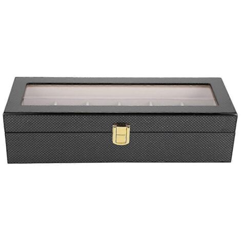 Coffret de rangement et présentoir à montres en bois peint à 6 compartiments (1/5)