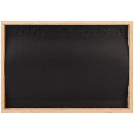 Plateau de présentation à bijoux, boîte de rangement pour colliers, boucles d'oreilles et bagues, vitrine pour ornements, noir (1/5)