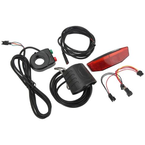 Ensemble phare avant QD168 et feu arrière DR001 avec interrupteur de commande DK11 pour vélo/scooter électrique 36/60 V (1/5)