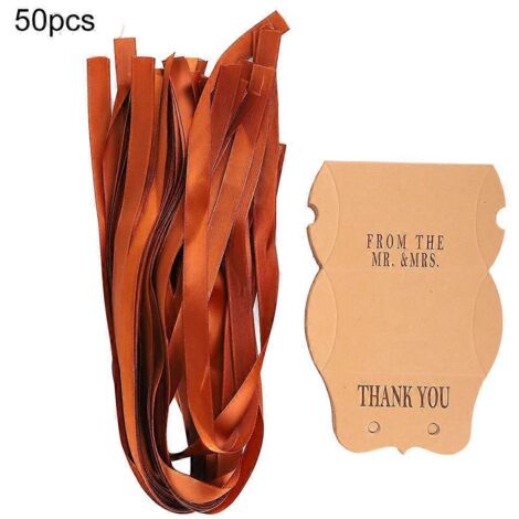 50 boîtes cadeaux en papier kraft en forme de coussin, idéales pour les mariages, les anniversaires et les fêtes. Boîtes à bonbons portables et raffinées. (1/5)