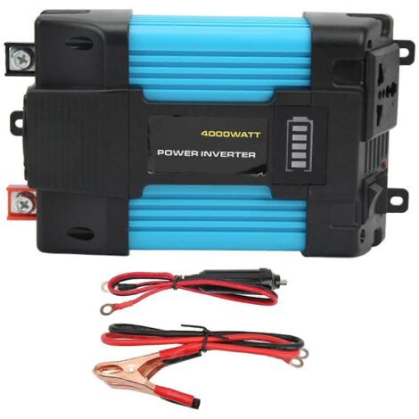 Onduleur à onde sinusoïdale modifiée 2024300 W, double port USB, charge rapide, affichage LED du niveau de batterie, convertisseur de puissance pour voiture 12 V vers 110 V (1/5)
