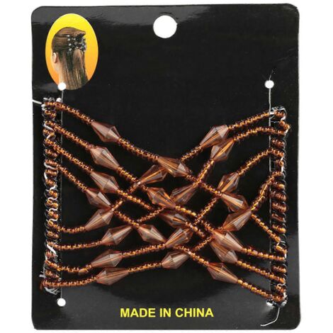 Pince à cheveux extensible pour femme et fille, perles magiques faciles à glisser, peigne extensible, épingle à cheveux couleur café (1/5)
