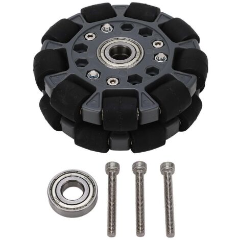 Roue omnidirectionnelle de 100 mm pour robot avec roulement central, roue de remplacement pour voiture robot. (1/5)