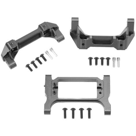 Kit de fixation de servo pour pare-chocs avant et arrière de voiture RC Traxxas 1/10 (alliage d'aluminium, noir) (1/5)