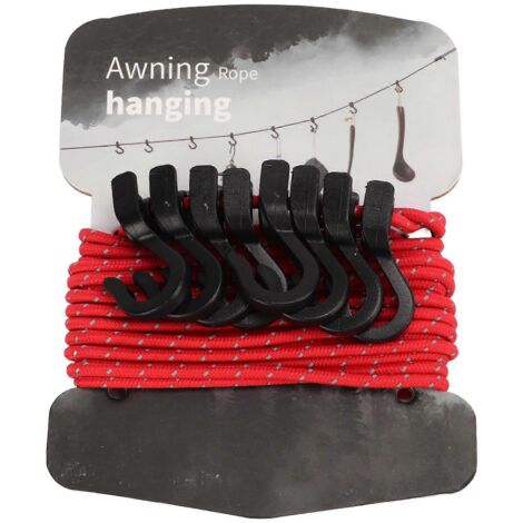 Corde à linge portable d'extérieur multifonctionnelle, réglable et antidérapante avec crochets, rouge (1/5)