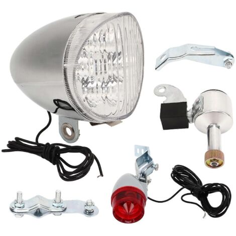 Kit d'éclairage rétro pour vélo, phare et feu arrière LED professionnels vintage avec générateur pour modifications à faire soi-même (1/5)