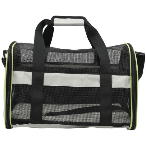Sac de transport pour animaux de compagnie en nylon 600D pour chats et chiens, pliable, avec bandoulière réglable, gris clair (1/5)