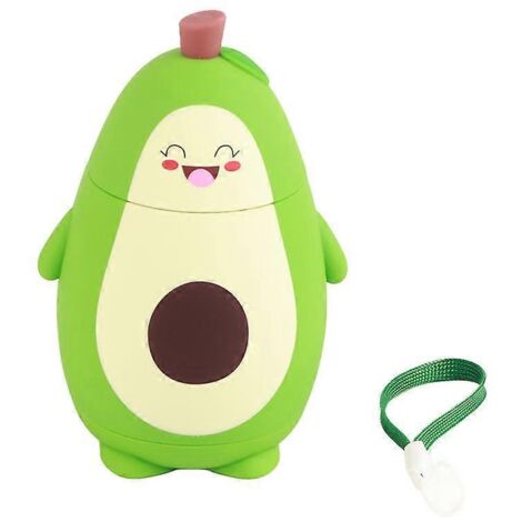 Gobelet isotherme double paroi en verre avec motif avocat, idéal pour boire du jus ou toute autre boisson, avec cordon de transport. Cadeau parfait pour les étudiantes. (1/5)