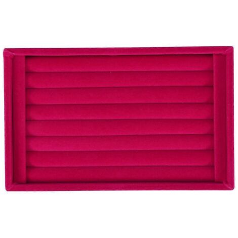 Plateau de présentation pour bagues, organisateur de bijoux fantaisie, boîte de présentation rose (1/5)