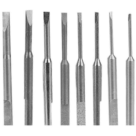 8 embouts de tournevis plats en acier inoxydable haute dureté pour la réparation de montres (1/5)