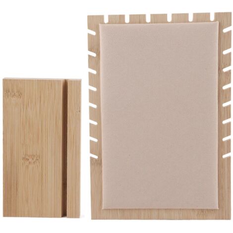 Présentoir à bijoux en bois pour colliers, bracelets et pendentifs (beige) (1/5)