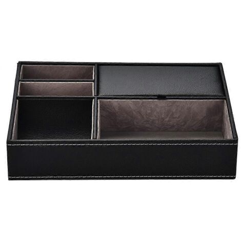 Boîte de rangement multifonctionnelle en cuir PU pour fournitures de bureau et articles de papeterie. (1/5)