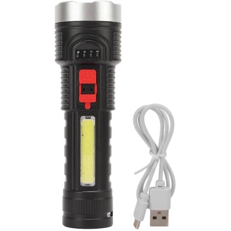 Lampe torche rechargeable USB 2024, 500 lm, étanche, à mèche COB, portable, idéale pour le camping, la randonnée et la pêche. (1/5)
