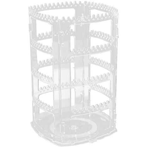Présentoir rotatif pour boucles d'oreilles, boucles d'oreilles, colliers et bracelets. Présentoir de rangement transparent en acrylique pour bijoux. (1/5)