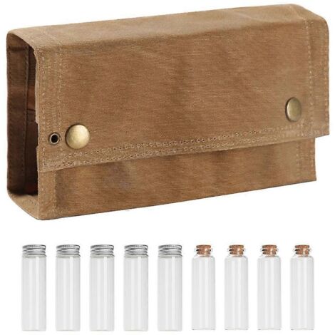 Ensemble de 9 distributeurs de condiments portables avec couvercles rotatifs, sac de rangement et salières/poivrières pour le camping, la randonnée et les barbecues. Idéal pour le camping, la randonné (1/5)