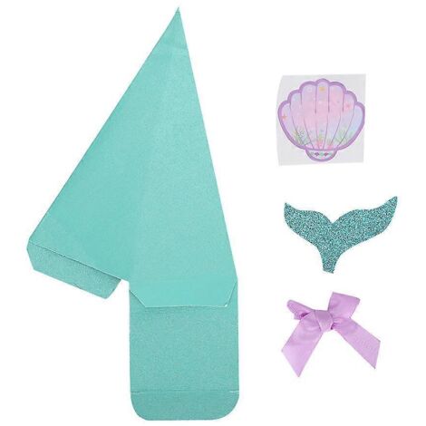 Boîtes cadeaux en papier en forme de queue de poisson, sachets à bonbons, emballage cadeau pour mariages et fêtes (50 pièces) (1/5)