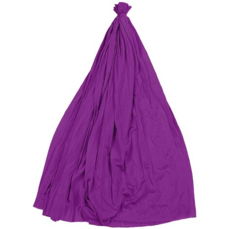 Hamac de yoga aérien en tissu élastique violet foncé, idéal pour les professionnels et les débutants. (1/5)