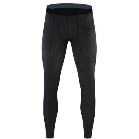Leggings moulants 2024 en polyester élastique à séchage rapide, pantalon de compression pour homme, idéal pour le fitness et l'entraînement, noir, taille M (1/5)