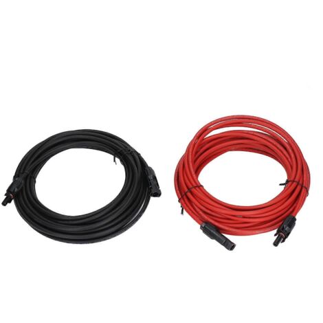 20242 pièces Câble d'extension pour panneau solaire 10AWG 6mm² Tension nominale 1000 V CC Rouge Noir 10 m / 32,8 pi (1/5)